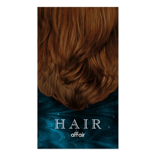Hair Salon Business Cards Teal Blue Black (front side)