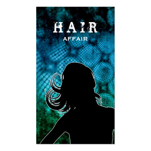 Hair Salon Business Cards Turquoise blue (front side)