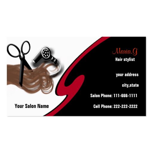 Hair Salon businesscards Business Card (front side)