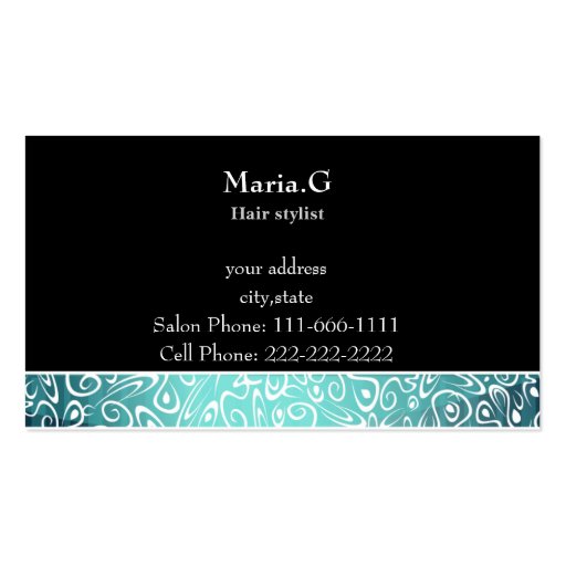 Hair Salon businesscards Business Cards (back side)