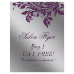 Hair Salon Flyer Sale Zebra Sparkle Purple Silver