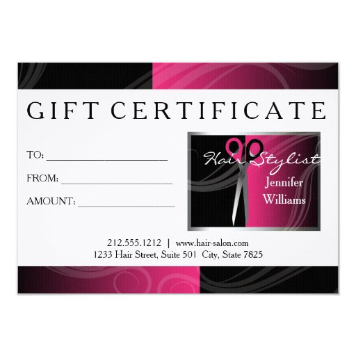 Salon Gift Card Design Salon Gift Card Design