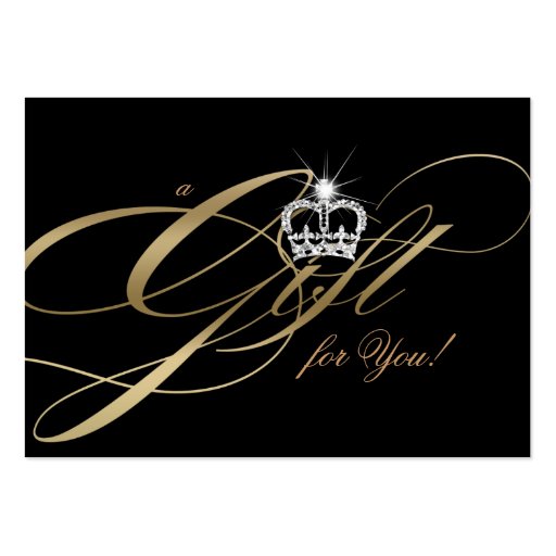 Hair Salon Gift Certificate Gold Jewelry Crown Business Cards (front side)