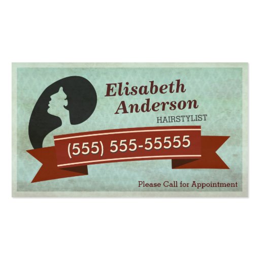 Hair Salon Hairstylist - Vintage Appointment Card Business Card (front side)