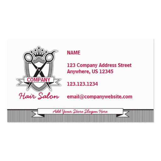 Hair Salon Professional Modern Business Card (back side)