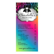 Hair Salon Rack Card Jewelry Bow Rainbow Pink rack cards