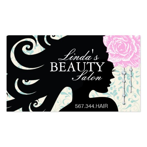 HAIR SALON SILHOUETTE BUSINESS CARD (front side)