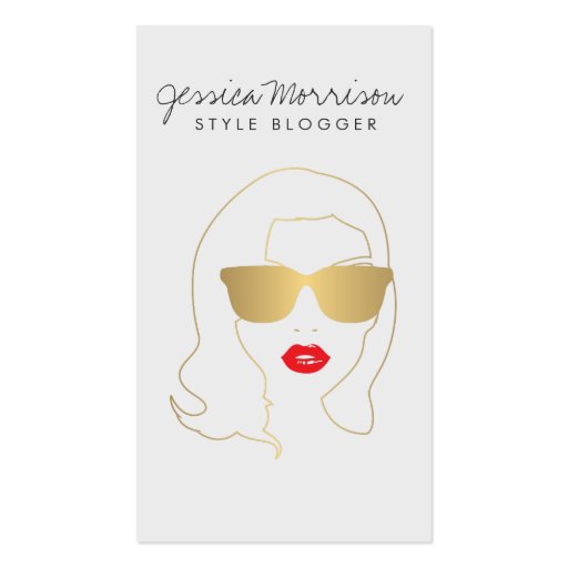 Hair Salon, Style Blogger, Beauty Girl Gold II Business Cards
