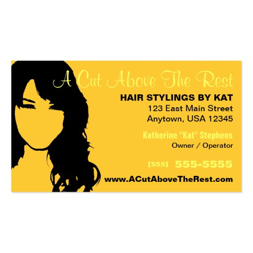 Hair Salon / Stylist Business Card (front side)