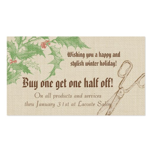 Holiday hair coupons