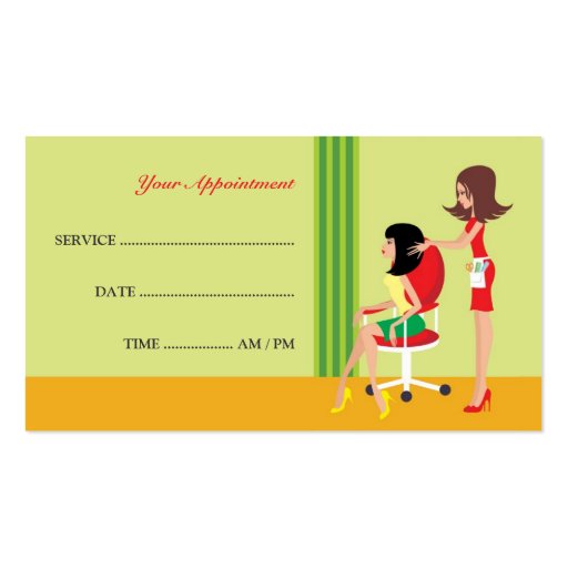 Hair Salon with Appointment Business Cards (back side)