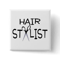 Hair Stylist Black With Scissors Buttons