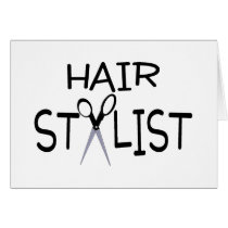 Hair Stylist Black With Scissors Greeting Card