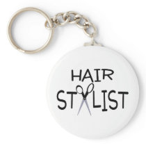 Hair Stylist Black With Scissors Key Chain
