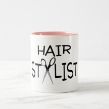 Hair Stylist Black With Scissors Mugs