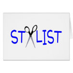 Hair Stylist Blue with Scissors Card