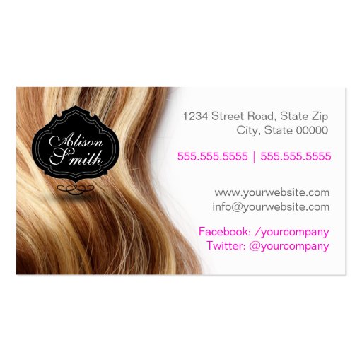 Hair Stylist Business Card (back side)