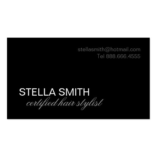 Hair Stylist Business Card (front side)