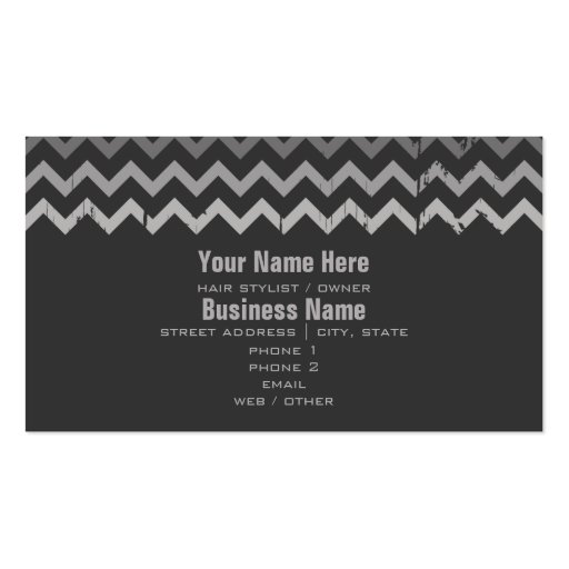 Hair Stylist Business Card - Cracked Gray Ombre (back side)