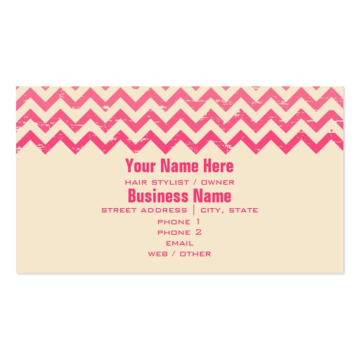 Hair Stylist Business Card - Cracked Pink Ombre (back side)