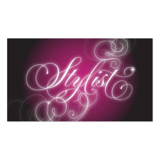 Hair Stylist Business Card Elegant Flourish Glow (front side)