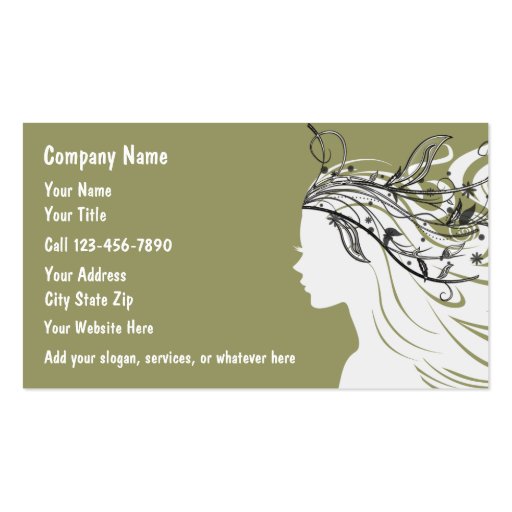 Hair Stylist Business Cards (front side)