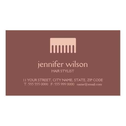 Hair Stylist business cards (front side)