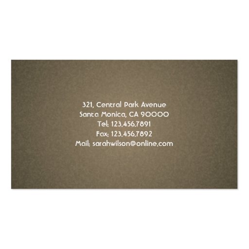 Hair Stylist - Business Cards (back side)