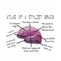Hair Stylist Gifts "Atlas of a Stylist Brain" Tshirts