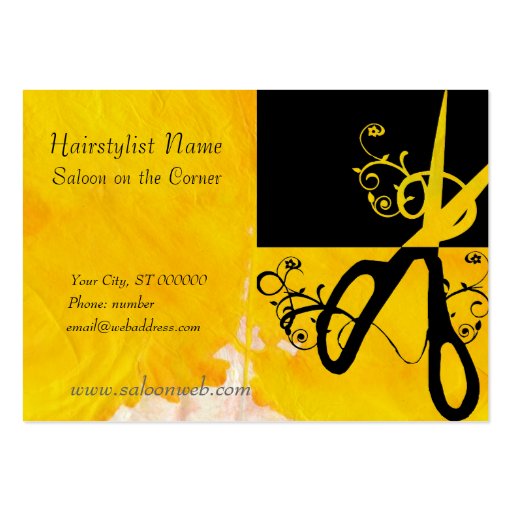 Hair Stylist Magic Scissors Business Cards (front side)