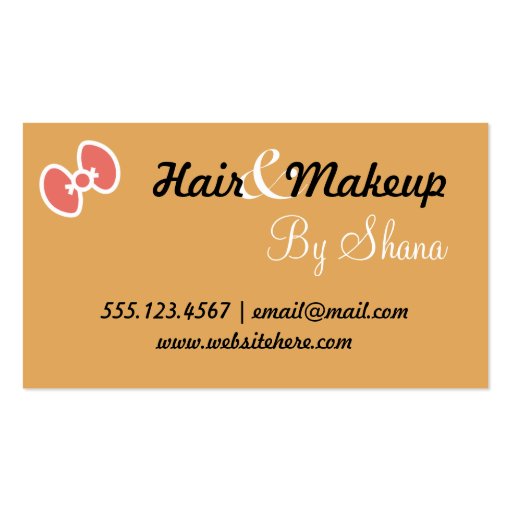 hair stylist makeup artist adorable cartoon girl business card (back side)