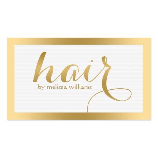 Hair Stylist Modern Gold Text Design Double-Sided Standard Business Cards (Pack Of 100)