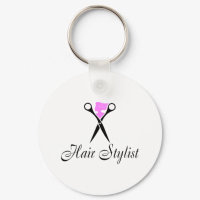 Hair Stylist (Pink/Scissors) Keychain by TeeZazzle Hair Stylist (Pink/Scissors) Keychain by TeeZazzle