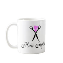 Hair Stylist (Pink/Scissors) Coffee Mugs