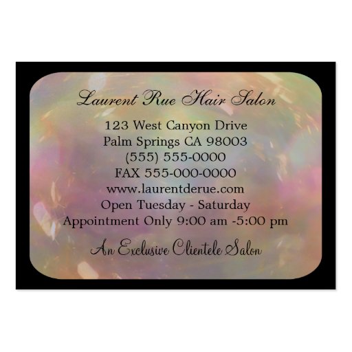 Hair Stylist Professional Beauty Business Card (back side)