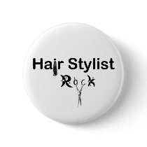 HAIR STYLIST ROCK pin buttons by jvinnyg HAIR STYLIST ROCK pin buttons
