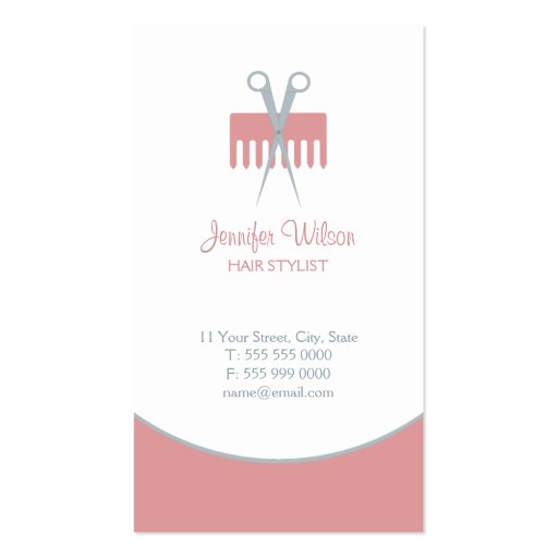 Hair Stylist Salon business cards (front side)