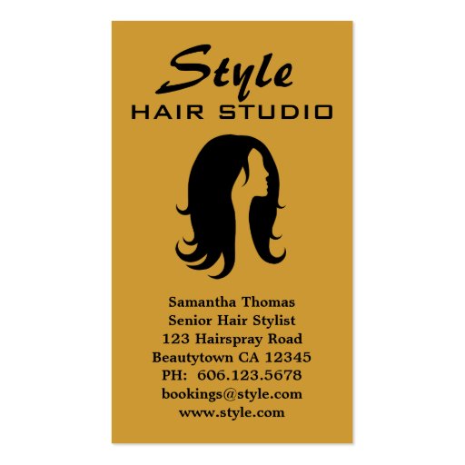 Hair Stylist Salon Studio Business Card (back side)