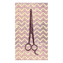 hair stylist scissors galaxy chevron purple shears business cards