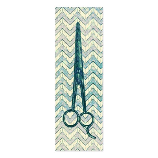 hair stylist scissors galaxy chevron teal shears business card templates (front side)