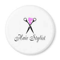 Hair Stylist (Scissors/Pink) Magnets