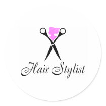Hair Stylist (Scissors/Pink) stickers by CelebrationZazzle Hair Stylist (Scissors/Pink) stickers