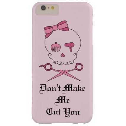 Hair Stylist Skull & Scissor Crossbones - Pink #4 Barely There iPhone 6 Plus Case
