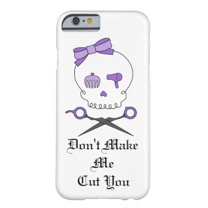 Hair Stylist Skull & Scissor Crossbones - Purple 3 iPhone 6 Case