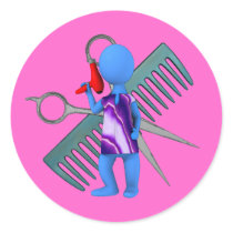 Hair Stylist Round Sticker