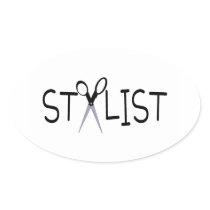 Hair Stylist Oval Stickers