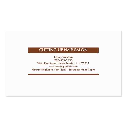 Hair Stylist (Today's Best Award) Business Card (back side)