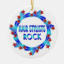 Hair Stylists Rock Red Stars Ornament