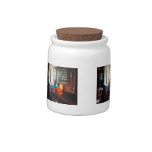 Hair Tonic and Shaving Mugs Candy Jar