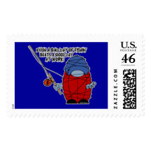 HairBall Fisherman Tied Up Stamps